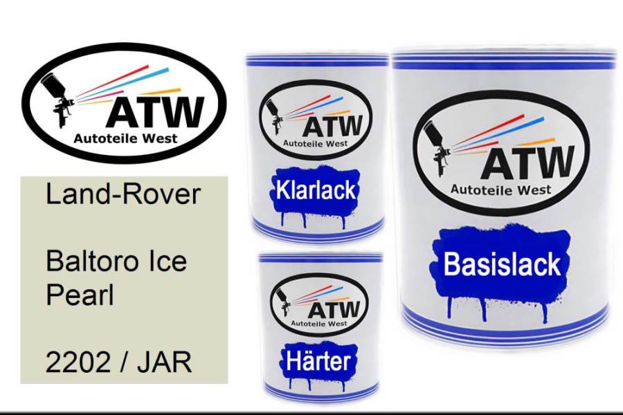 Land-Rover, Baltoro Ice Pearl, 2202 / JAR: 1L Lackdose + 1L Klarlack + 500ml Härter - Set, von ATW Autoteile West.